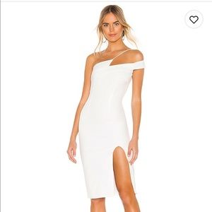 Superdown White Asymmetrical MIDI Dress
